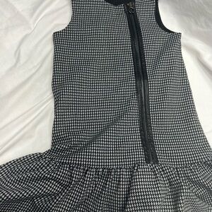 Herringbone Wool Blend Girls Sleeveless Zipper Jumper size 7